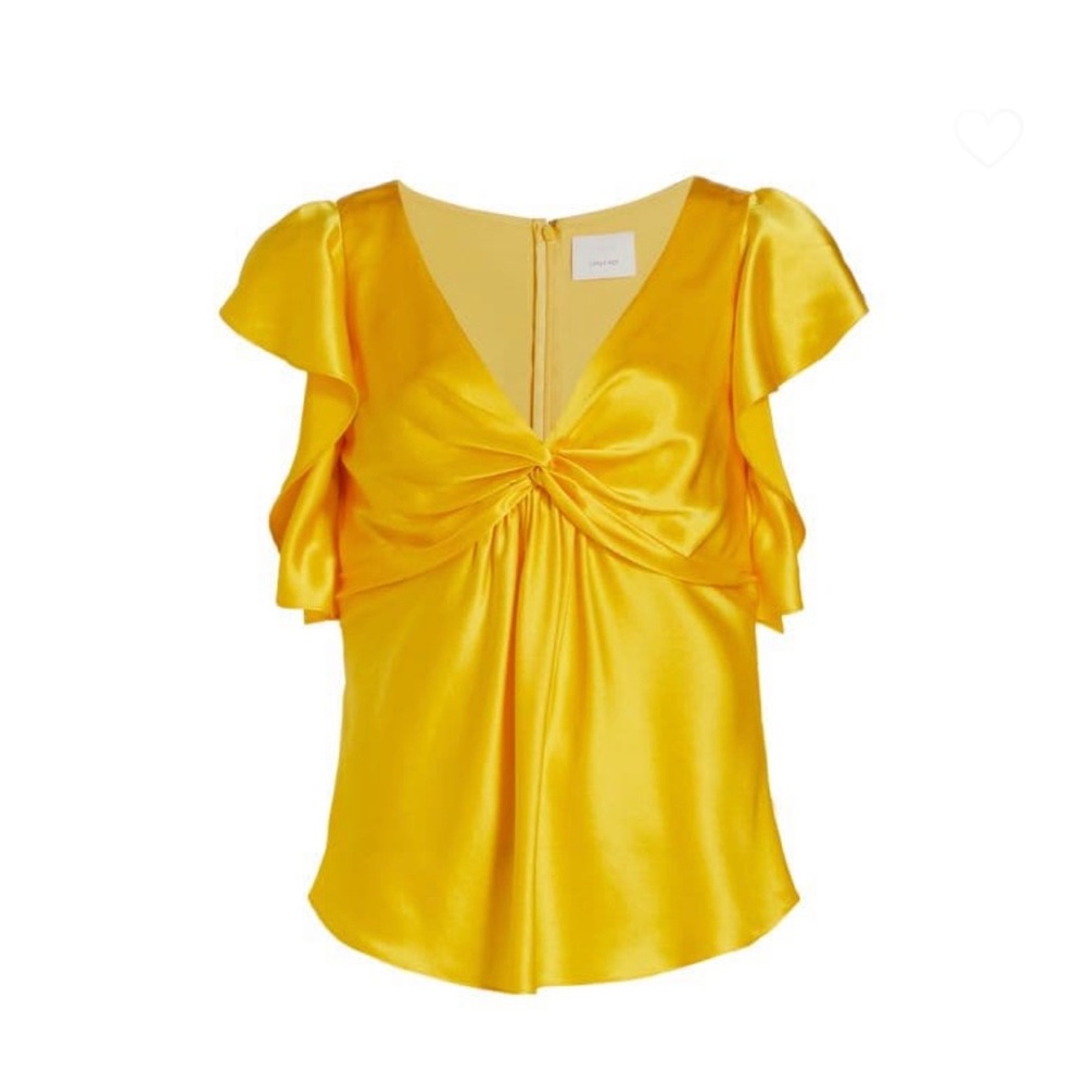 CINQ À SEPT Pem Silk Flutter Sleeve Blouse